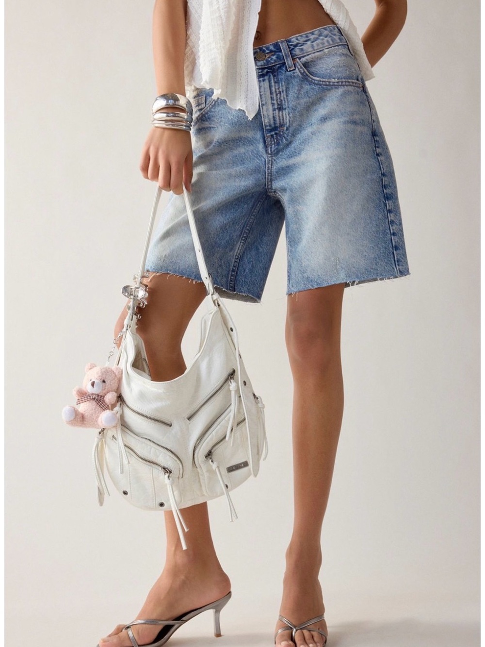 Urban Outfitters Silence+Noise Utility Washed Shoulder Bag in Ivory BRAND NEW